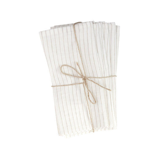 Lot de 4 serviette de table en lin - reconditionné parfaitement
