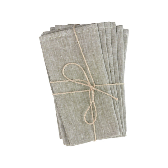 Lot de 4 serviette de table en lin - reconditionné parfaitement