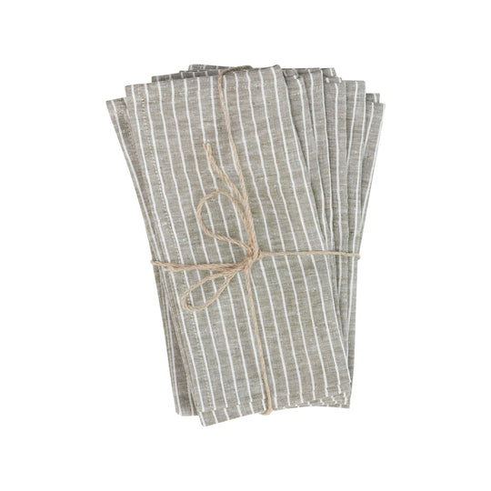 Lot de 4 serviette de table en lin - reconditionné parfaitement