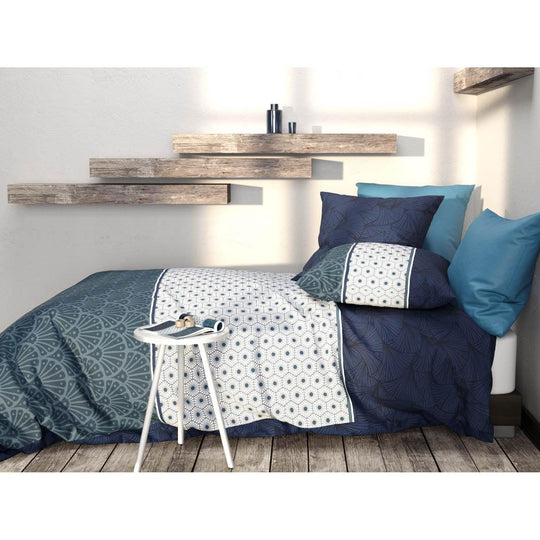 Parure de lit percale de coton 240x260cm+2 taies 63cm
