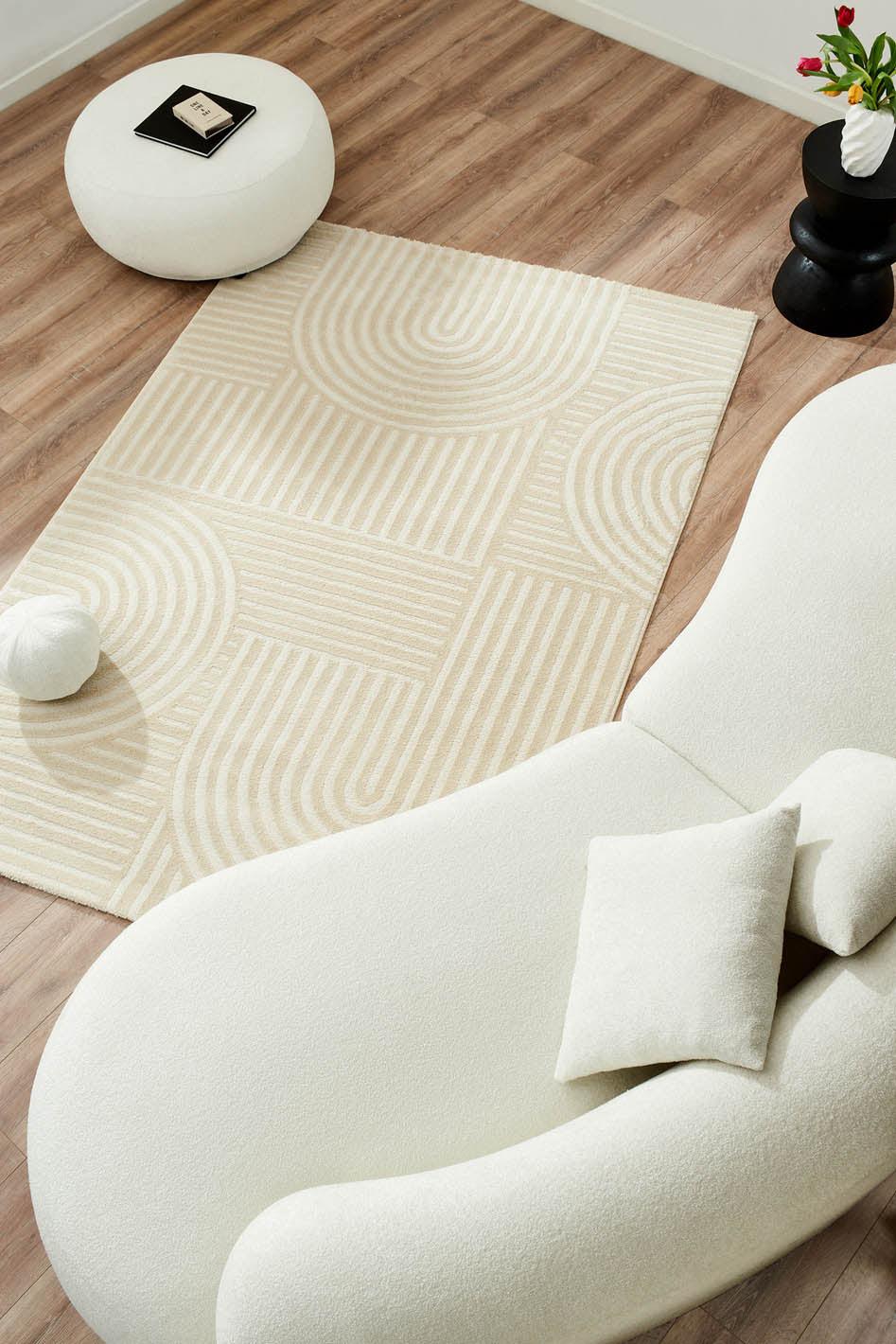 Tapis graphique crème 120x160cm