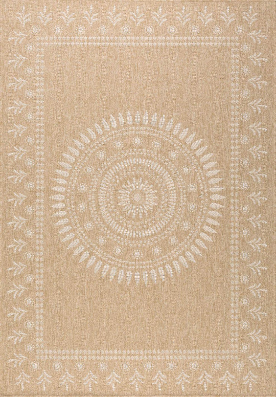 Tapis aspect Jute naturel et blanc 200x290cm