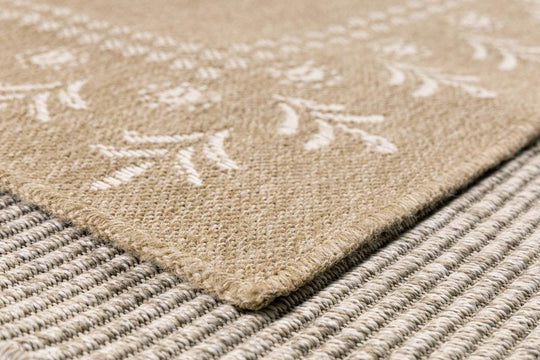 Tapis aspect Jute naturel et blanc 200x290cm